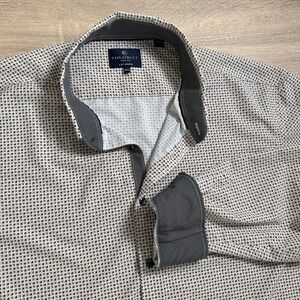 Con.Struct XXL Mens‎ Shirt 4 Way Stretch Geometric Design Slim Poly Spandex